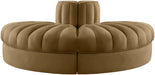 Rummi - Velvet Performance Fabric Upholstered 2 Piece  Rounded Modular Loveseat - Simple Home Plus