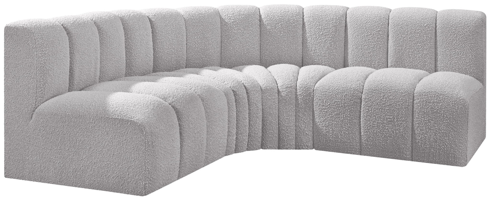 Arc - Boucle Fabric 4 Piece Corner Modular Sofa - Simple Home Plus