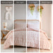 Lucy - Clip Jacquard King Comforter Set - Pink - Simple Home Plus