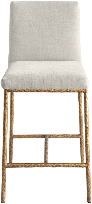Reeves - Chenille Fabric Upholstered Counter Stool (Set of 2) - Gold Base - Simple Home Plus