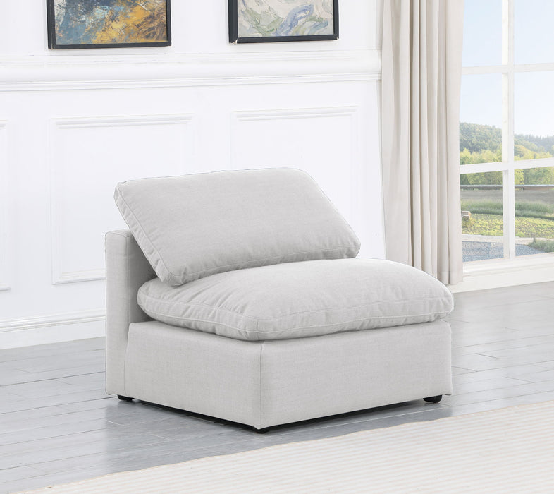 Indulge - Linen Armless Chair - White - Simple Home Plus