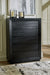 Londer - Black - Five Drawer Chest - Simple Home Plus