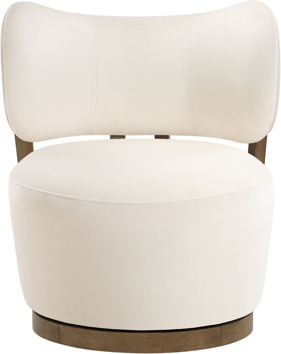 Elara - Velvet Upholstered Swivel Accent Chair - Stained Brown - Simple Home Plus