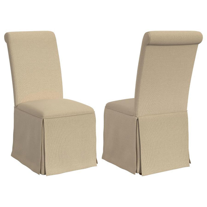 Shawna - Upholstered Skirted Dining Chair (Set of 2) - Simple Home Plus