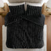 Jasmine - 3 Piece Full/Queen Ultrasoft Ribbed Comforter Set - Black - Simple Home Plus