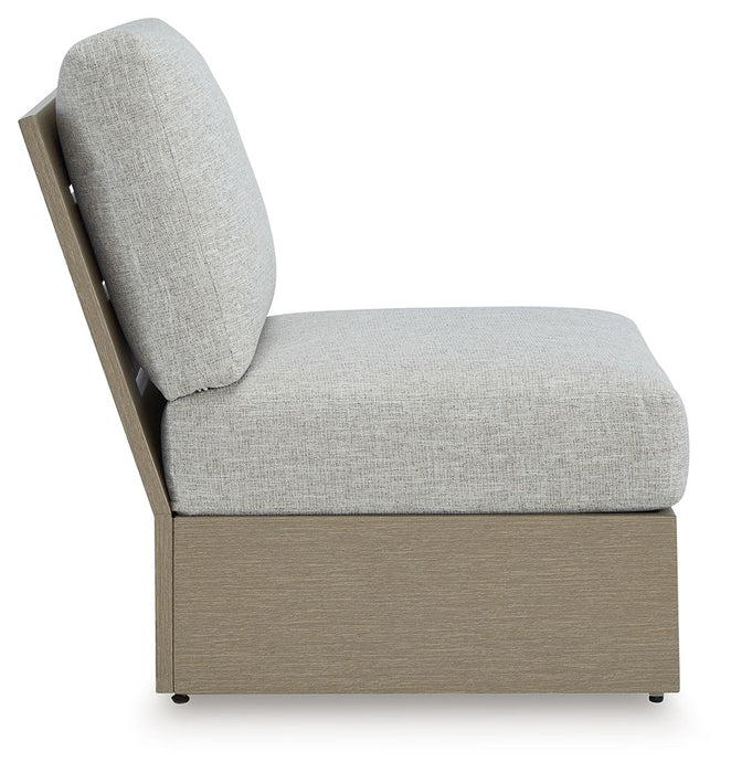 Kimpton Isle - Armless Chair With Cushion - Brown / Beige - Simple Home Plus