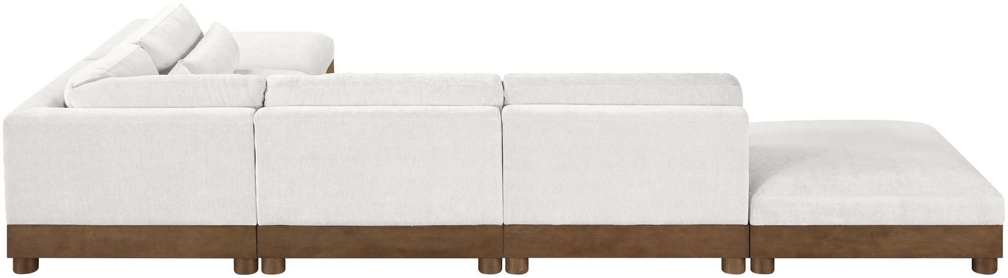 Turin - Chenille Fabric Upholstered Modular Sectional - Cream - Simple Home Plus