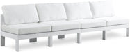 Nizuc - Outdoor Patio 4 Seat Armless Modular Sofa With White Frame - Simple Home Plus