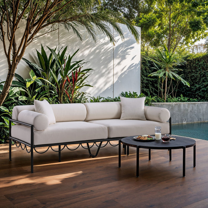 Portofino - Resilient Water Repellent Fabric 85.75" Upholstered Outdoor Patio Sofa - Simple Home Plus