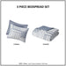 Graham - 3 Piece Full Jacquard Patchwork Quilt Set - Blue - Simple Home Plus
