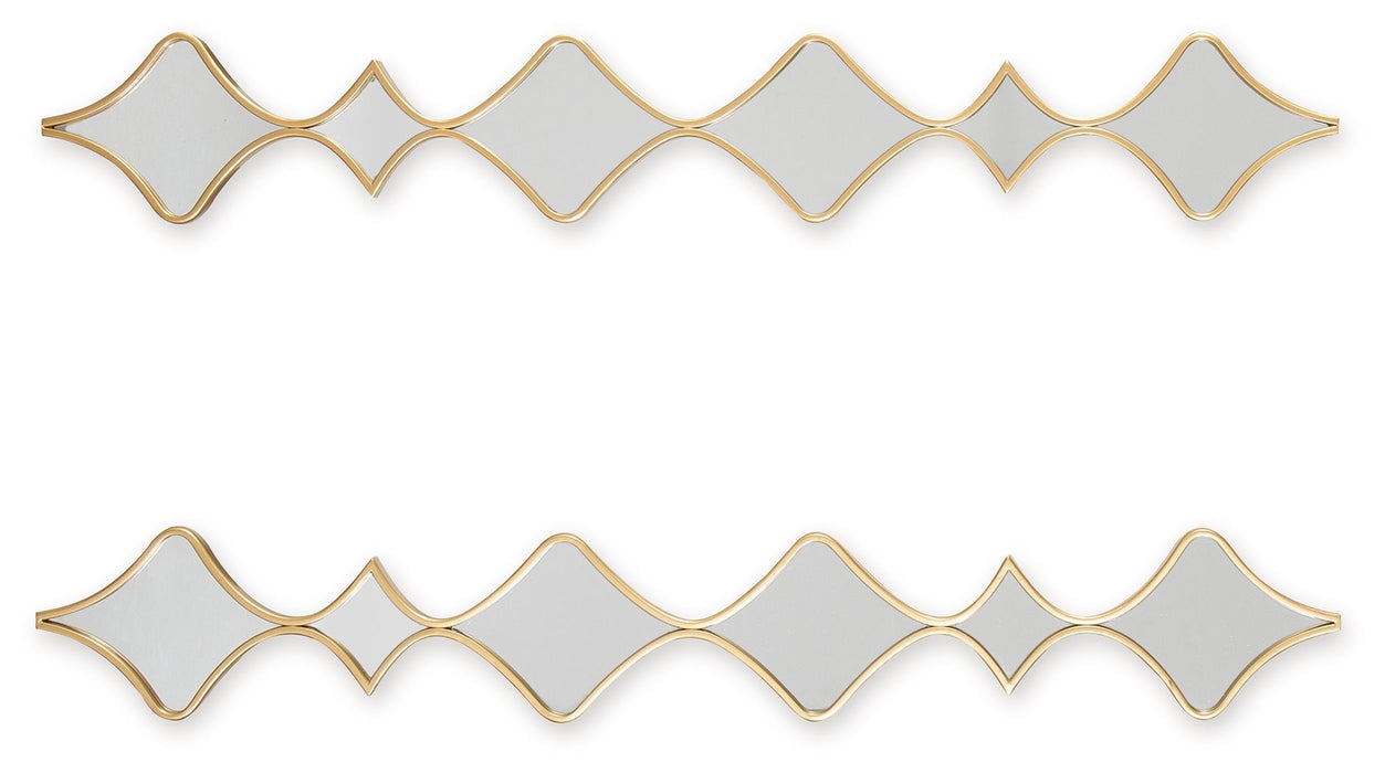 Harriswood - Gold Finish - Accent Mirror Set (Set of 2) - Simple Home Plus