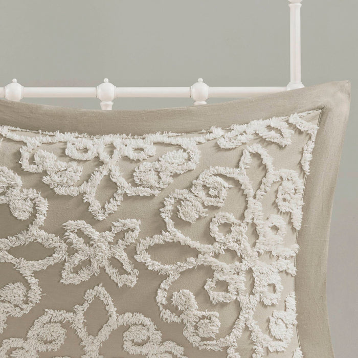 Sabrina - King 3 Piece Tufted Bedspread Set - Taupe - Simple Home Plus