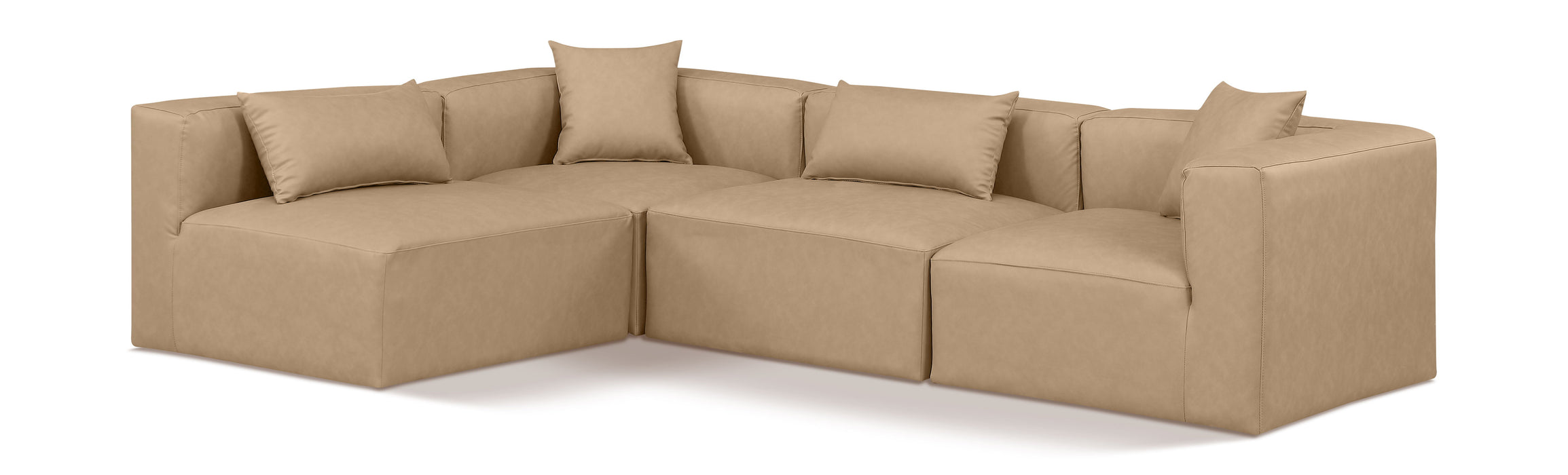 Cube - 4 Piece Modular Corner Sectional - Tan - Simple Home Plus