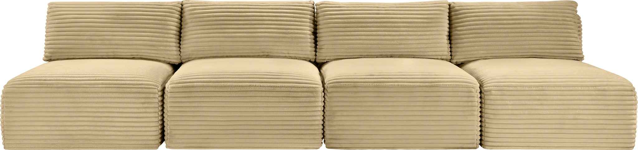 Shaggy - 4 Seat Modular Armless Sofa - Simple Home Plus