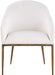 Ferro - Linen Textured Performance Fabric Upholstered Dining Arm Chair - Cream / Brushed Gold - Simple Home Plus