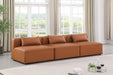 Cube - Modular 3 Piece Armless Sofa - Cognac - Simple Home Plus