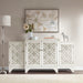 Verona - Dining Buffet Server Quaterfoil Design Kitchen Storage Cabinet With Mirrored Doors - Cream - Simple Home Plus
