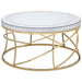 Elise - Round Mirror Top Stainless Steel Coffee Table - Gold - Simple Home Plus