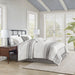 Morgan - California King 6 Piece Oversized Comforter Set - White / Gray - Simple Home Plus