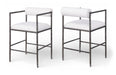 Axis - Linen Textured Cream Fabric Upholstered Counter Stool (Set of 2) - Simple Home Plus