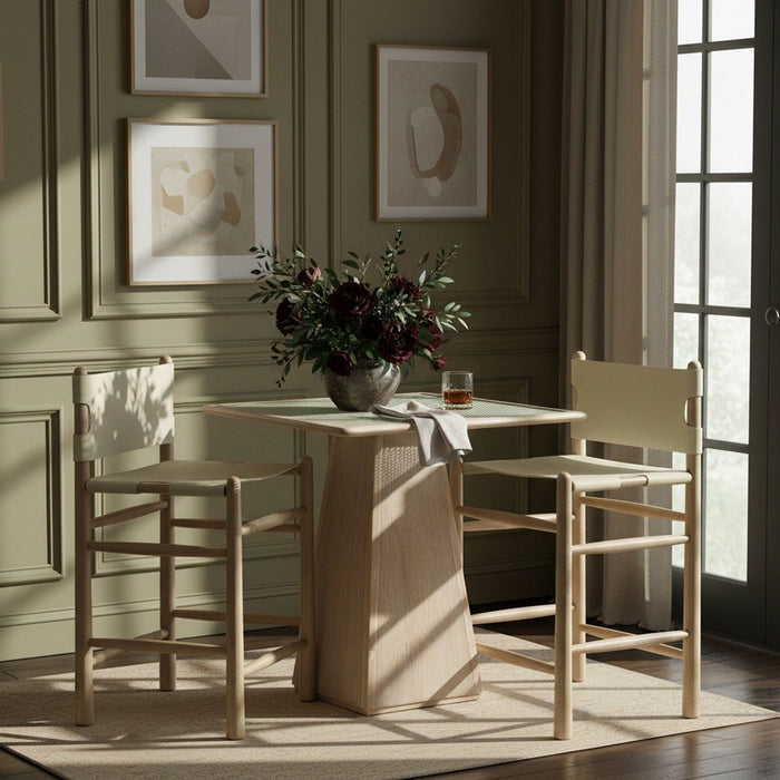 Santos - Upholstered Counter Stool With Stained Natural Base - Simple Home Plus