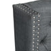 Amelia - King Upholstered Wingback Headboard With Button Tufting & Nailhead Trim Woven - Dark Gray - Simple Home Plus
