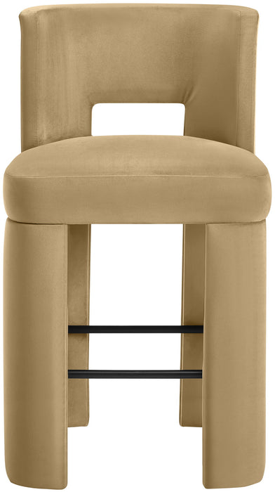 Zuno - Velvet Performance Fabric Upholstered Bar Stool (Set of 2) - Simple Home Plus