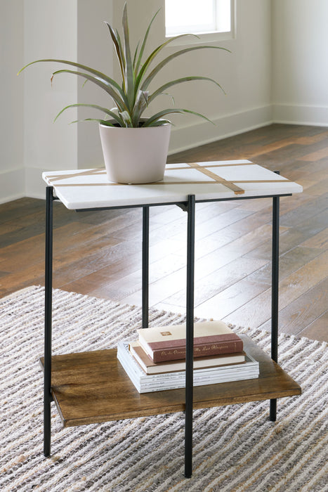 Braxmore - White / Light Brown - Accent Table - Simple Home Plus