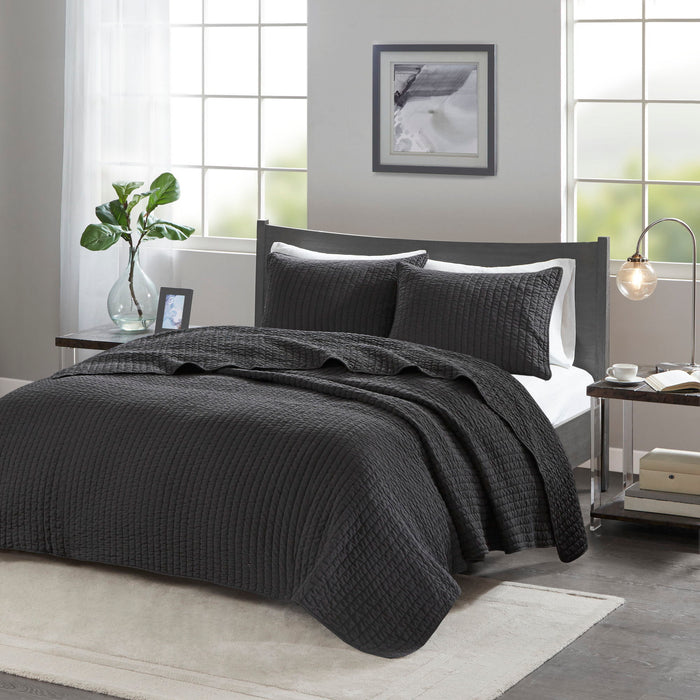 Keaton - 2 Piece Quilt Set - Black - Simple Home Plus