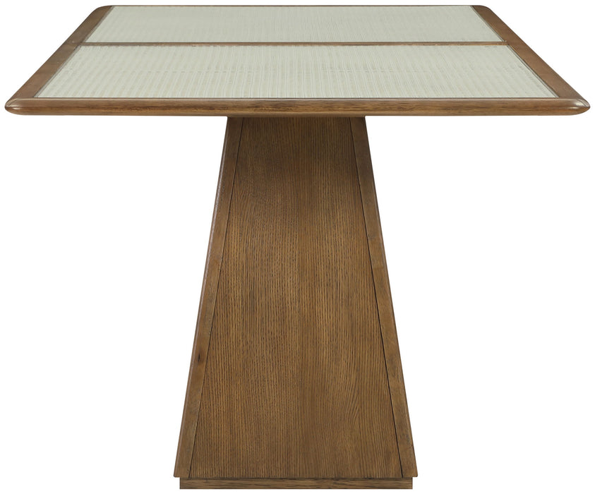 Atrium - Glass Top And Wood Base Dining Table - Simple Home Plus
