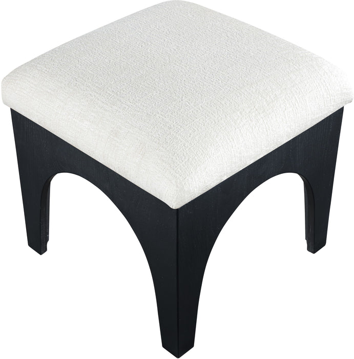 Lawson - Chenille Fabric Ottoman - Black Base - Simple Home Plus