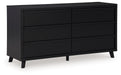 Danziar - Black - Six Drawer Dresser - Simple Home Plus