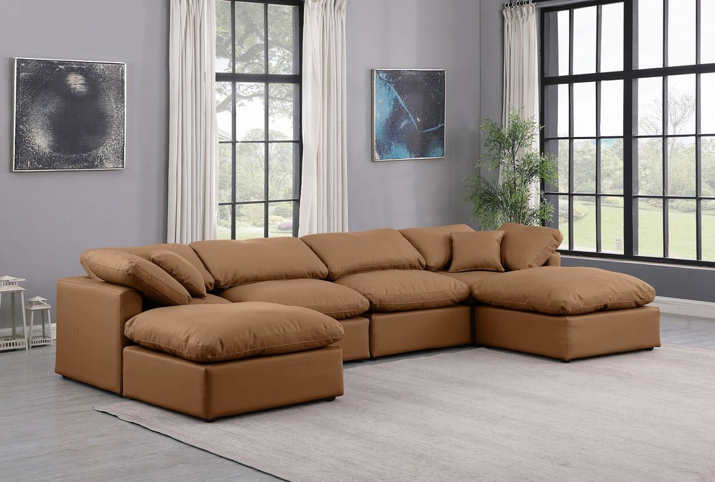 Indulge - Faux Leather 6 Piece Modular Double Chaise Sectional - Simple Home Plus