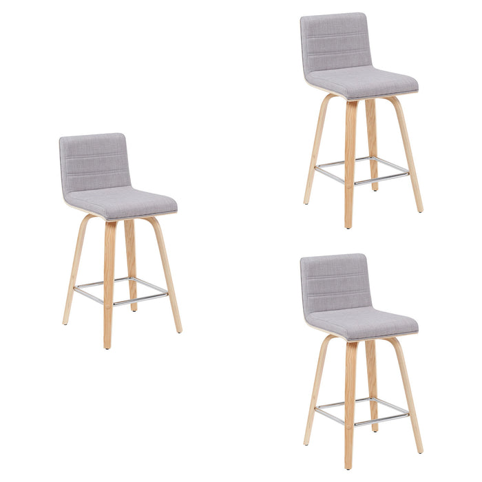 Vienna - Modern Counter Height Swivel Bar Stool - Patterned Oak Wood Frame - Simple Home Plus
