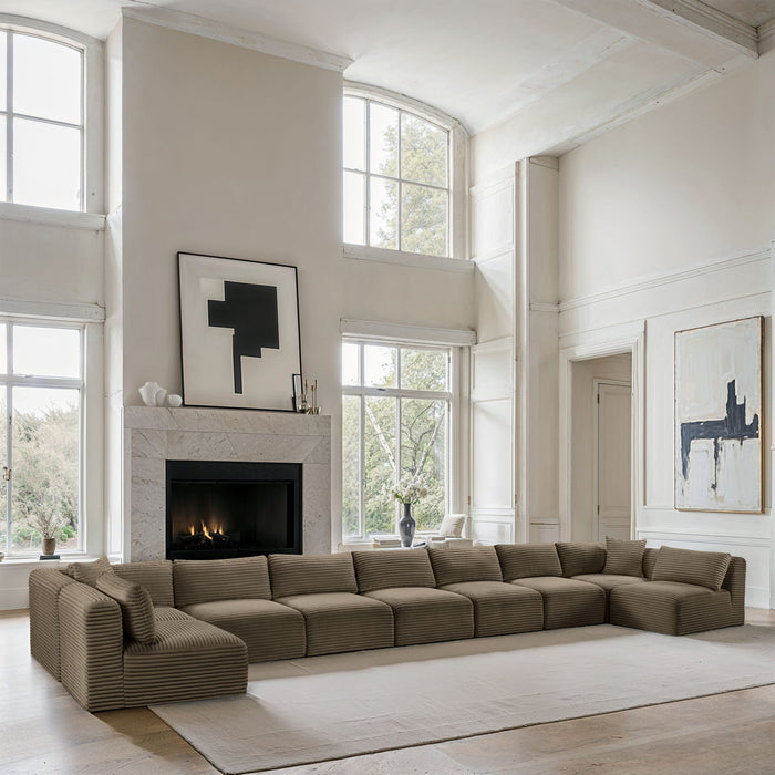 Shaggy - Fabric 9 Piece Modular Sectional - Simple Home Plus