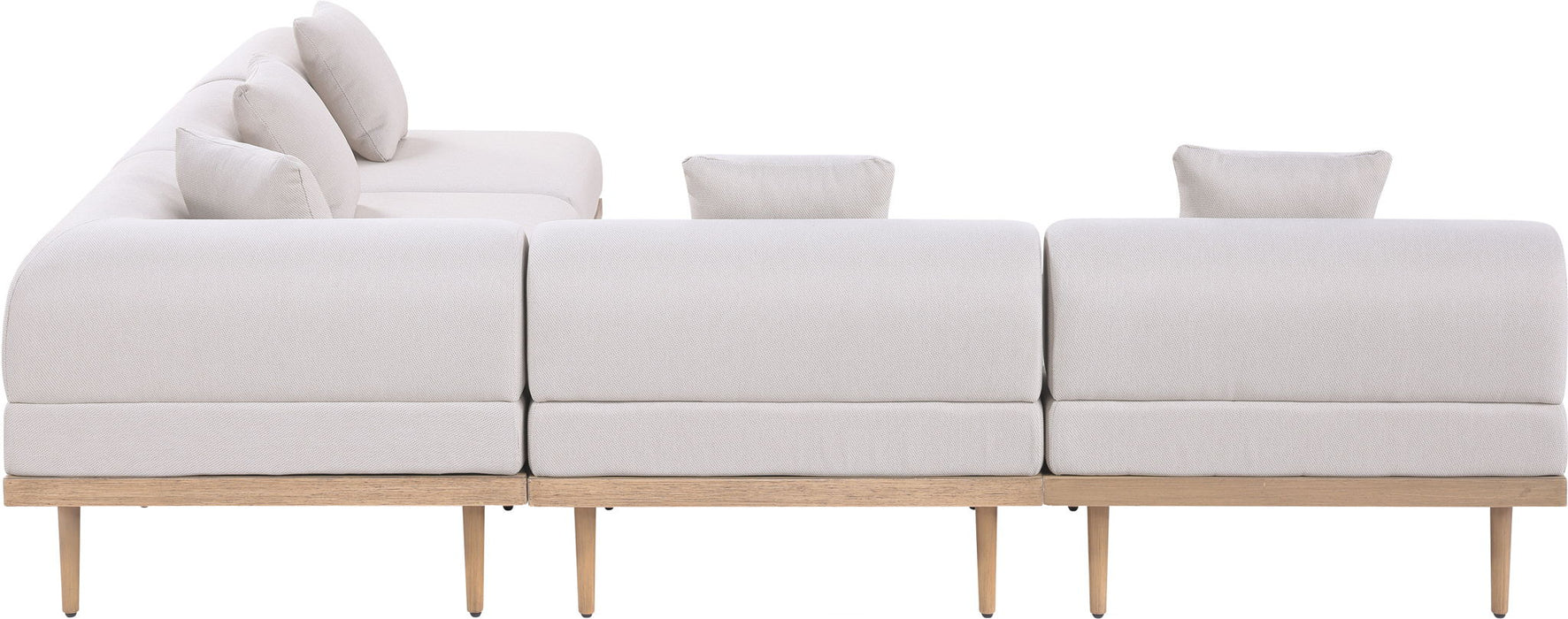Laguna - 5 Piece 106.5" Upholstered Outdoor Patio Modular Sectional - Simple Home Plus