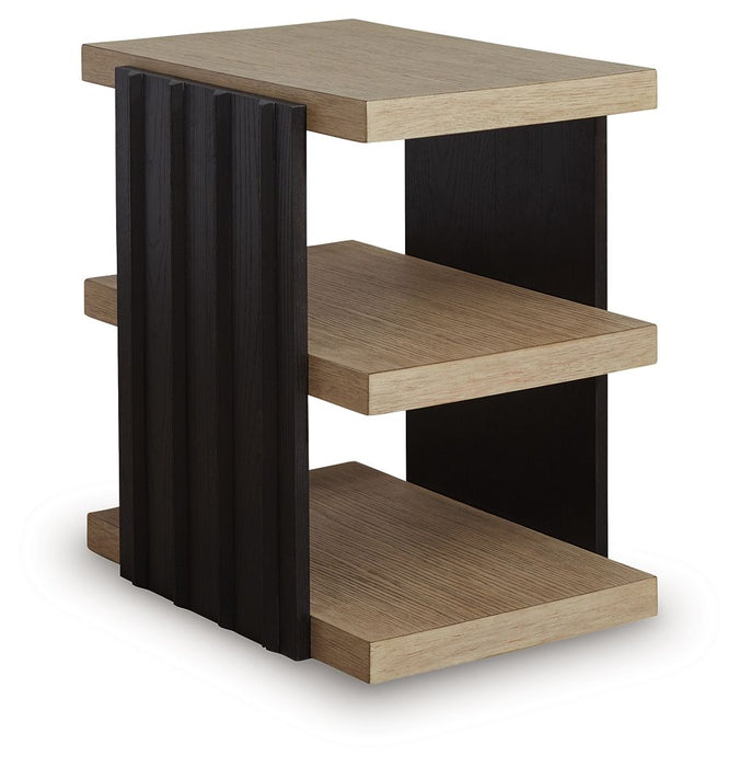 Rylandyn - Rectangular End Table - Black / Light Brown - Simple Home Plus