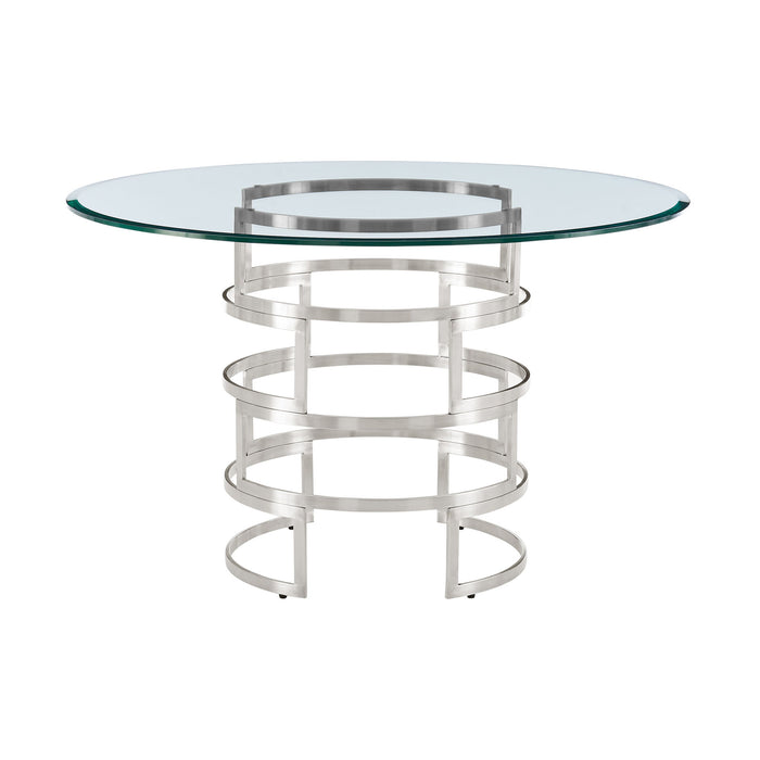 Diaz Morgan - Round Glass Dining Table Set - Simple Home Plus