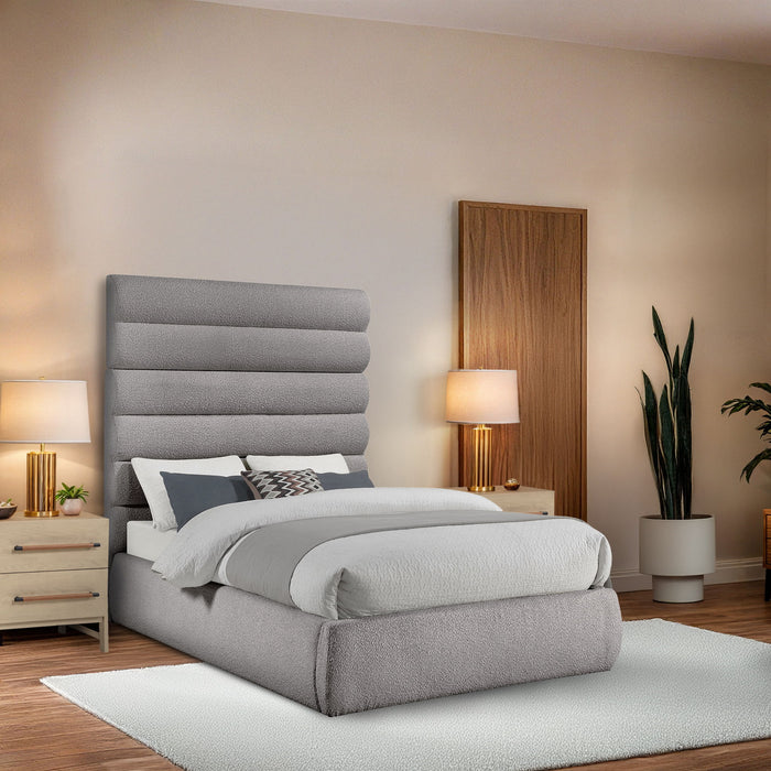 Adam - Boucle Fabric Bed With 70.5" Headboard - Simple Home Plus