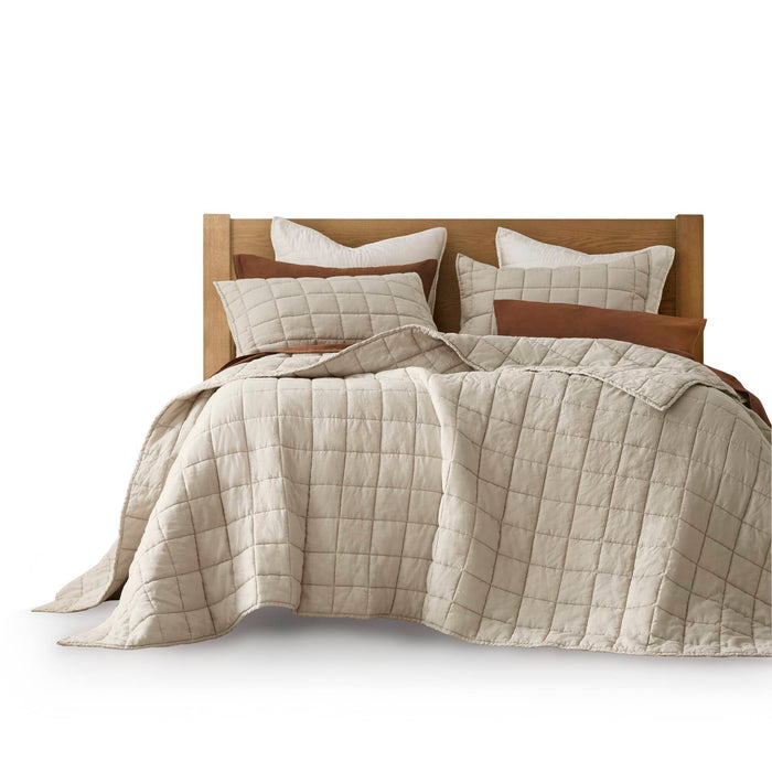 100% Linen - King/California King Linen Garment Washed Quilt Set - Linen - Simple Home Plus