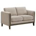 Islington - Fabric Upholstered Panel Arm Loveseat - Taupe - Simple Home Plus
