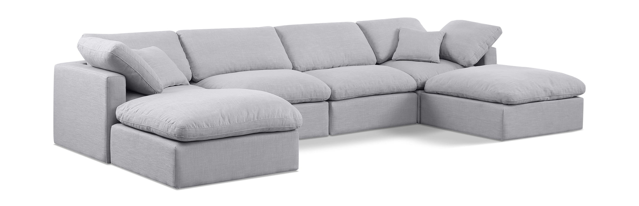 Indulge - Linen 6 Piece Modular Double Chaise Sectional - Simple Home Plus