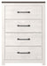 Gerridan - White / Gray - Four Drawer Chest - Simple Home Plus
