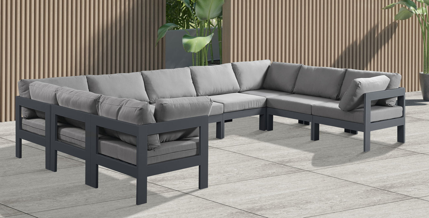 Nizuc - Outdoor Patio 9 Piece Modular Sectional With Gray Frame - Simple Home Plus