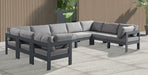 Nizuc - Outdoor Patio 9 Piece Modular Sectional With Gray Frame - Simple Home Plus