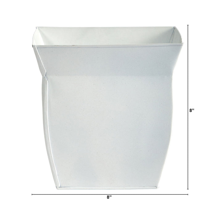 8" Fluted Metal Square Planter