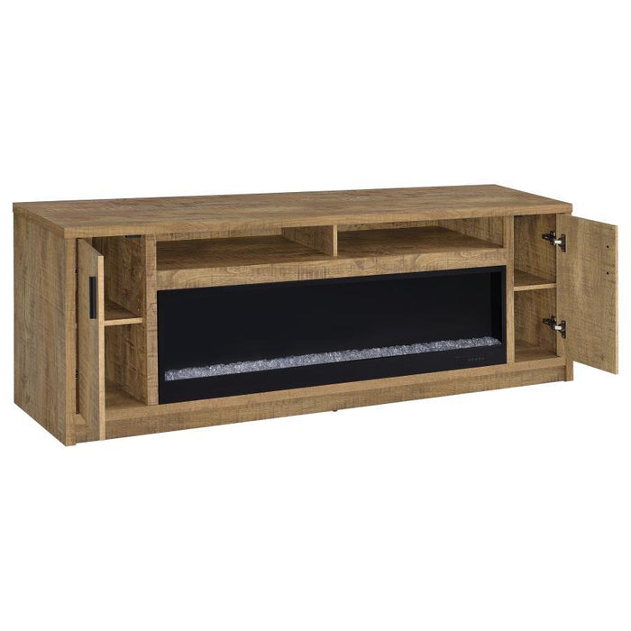 Eddy - 79" 2-Door TV Stand Fireplace Media Console - Mango - Simple Home Plus