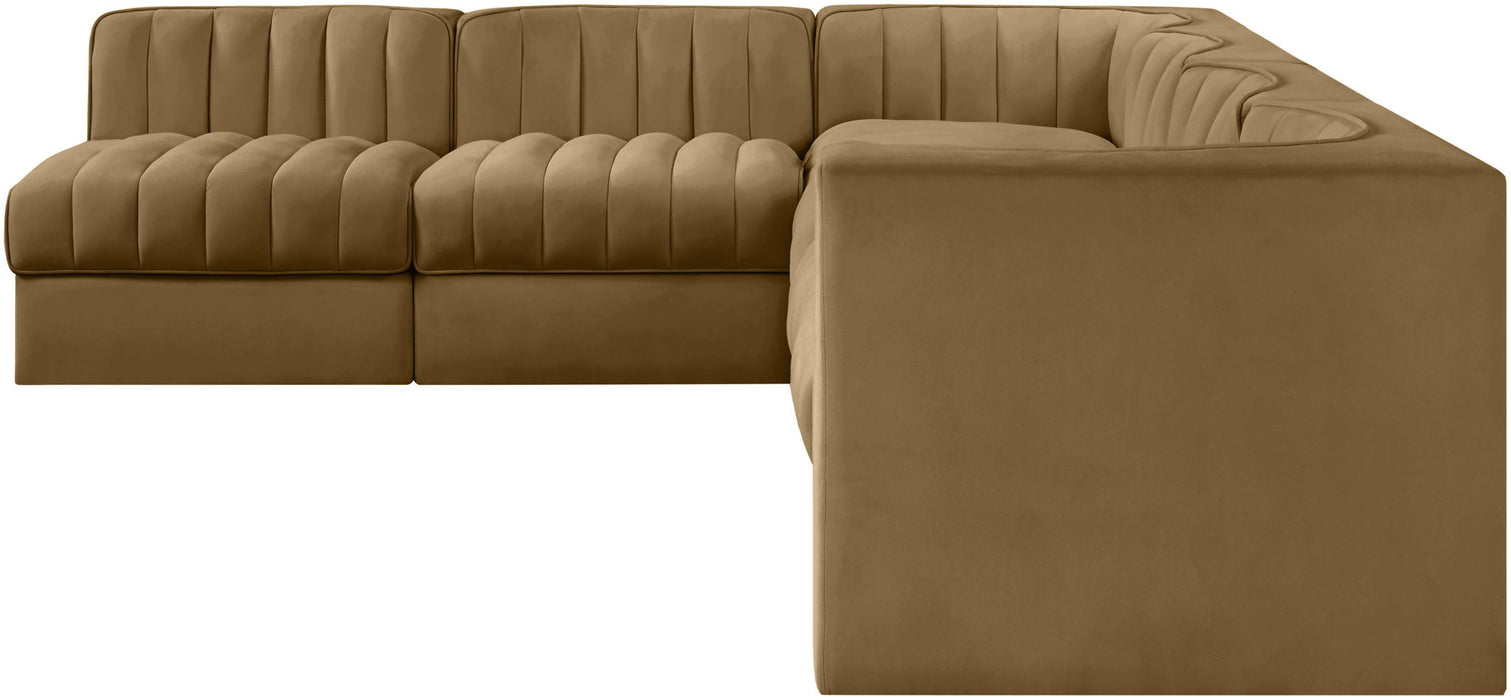 Rummi - Velvet Performance Fabric Upholstered 6 Piece Modular Sectional - Simple Home Plus