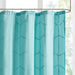 Raina - Printed Metallic Shower Curtain - Aqua / Silver - Simple Home Plus