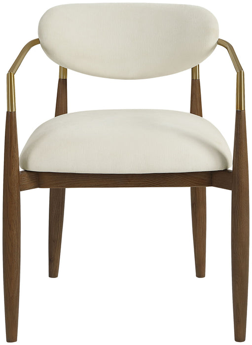Riccio - Fabric Dining Arm Chair (Set of 2) - Walnut Frame - Simple Home Plus